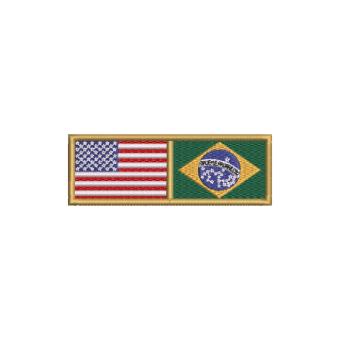 BP0055-0403-011 Bandeira USA Brasil Patch Bordado 11x3,8cm - Image 7