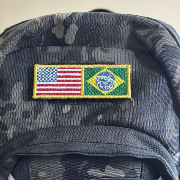 BP0055-0403-011 Bandeira USA Brasil Patch Bordado 11x3,8cm - Image 4