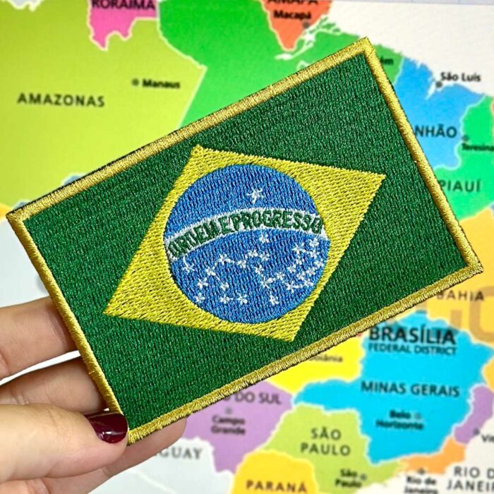 BP0403-021 Bandeira Brasil Patch Bordado 10,2x6,8cm - Image 2