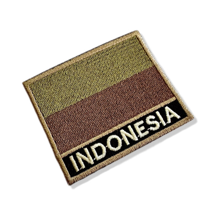 BP0419N-003 Bandeira Indonésia Patch Bordado 7,5x6,3cm