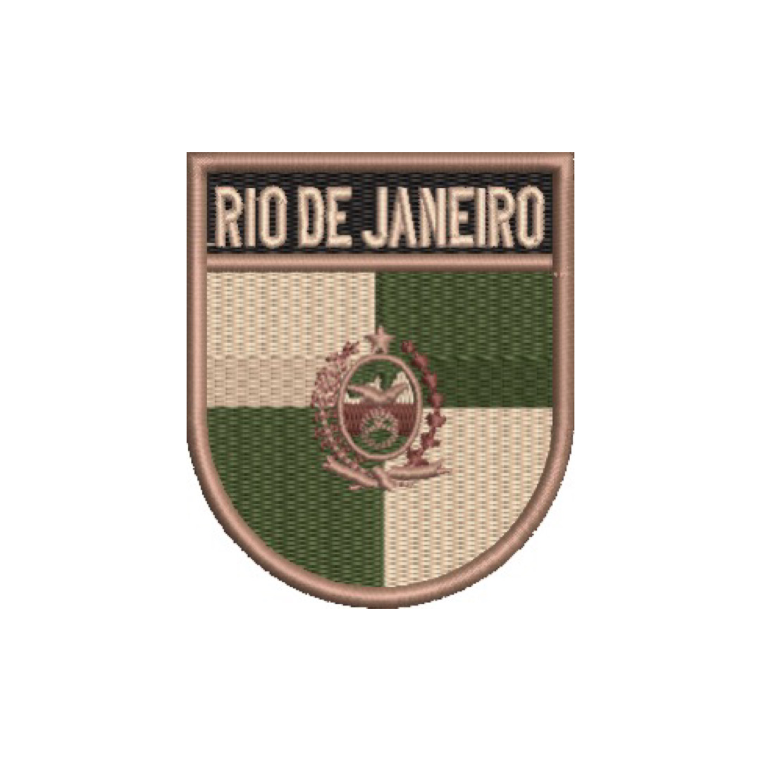 BE0136E-003 Bandeira Rio de Janeiro Brasil Patch Bordado 6,8x8,0cm - Imagem 7