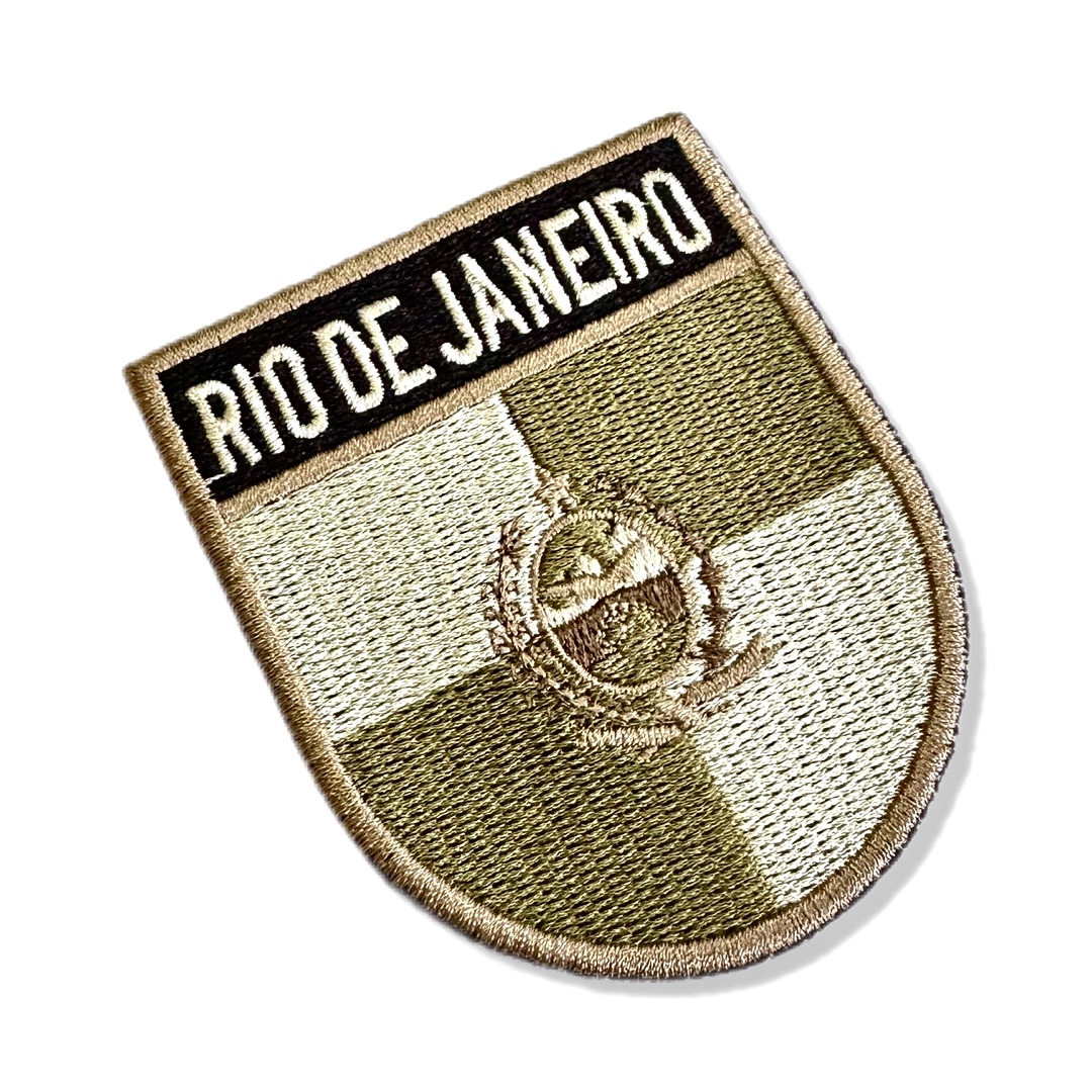 BE0136E-003 Bandeira Rio de Janeiro Brasil Patch Bordado 6,8x8,0cm