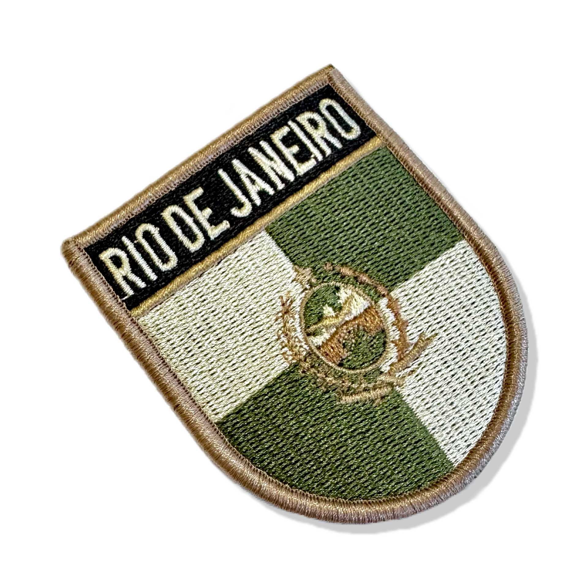 BE0136E-003 Bandeira Rio de Janeiro Brasil Patch Bordado 6,8x8,0cm - Imagem 3