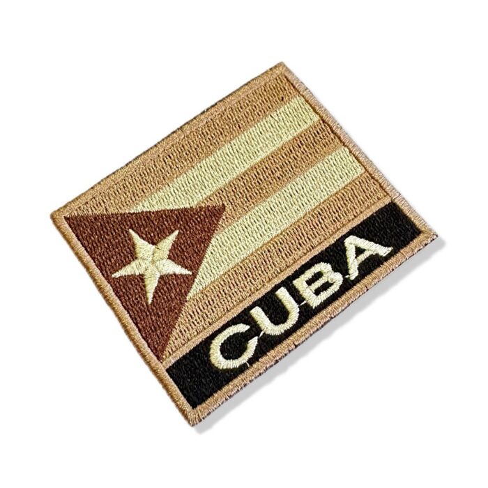 BP0010N-004 Bandeira Cuba Patch Bordado 7,5x6,3cm