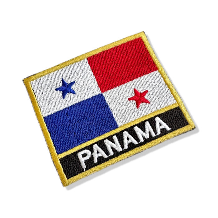 BP0102N-001 Bandeira Panamá Patch Bordado 7,5x6,3cm