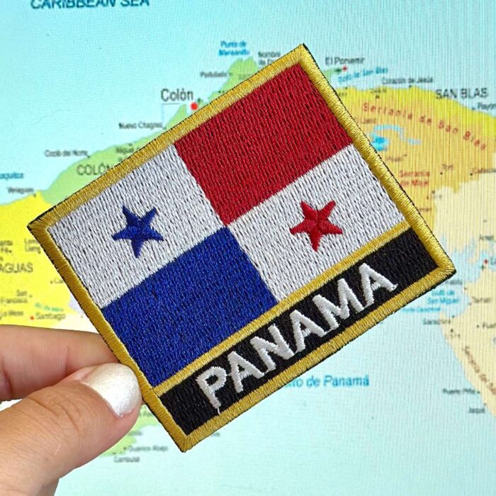 BP0102N-001 Bandeira Panamá Patch Bordado 7,5x6,3cm - Image 2