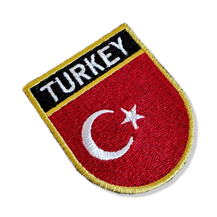 BP0428E-011 Bandeira Turquia Patch Bordado 5,7x6,8cm