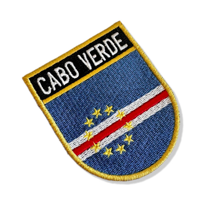 BP0434E-001 Bandeira Cabo Verde Patch Bordado 6,8x8,0