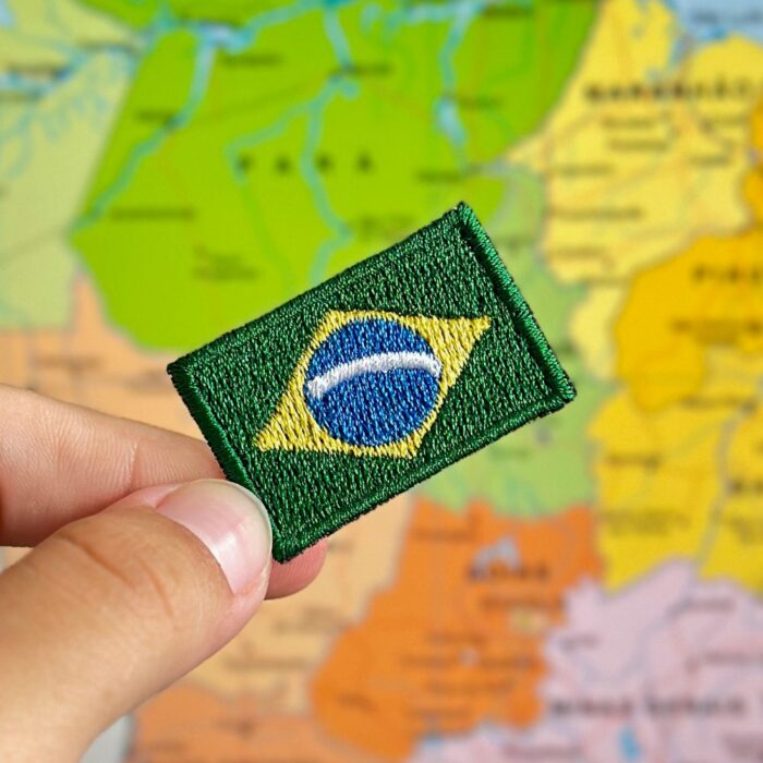 BP0403-037 Bandeira Brasil Patch Bordado 3,8x2,5cm - Image 2