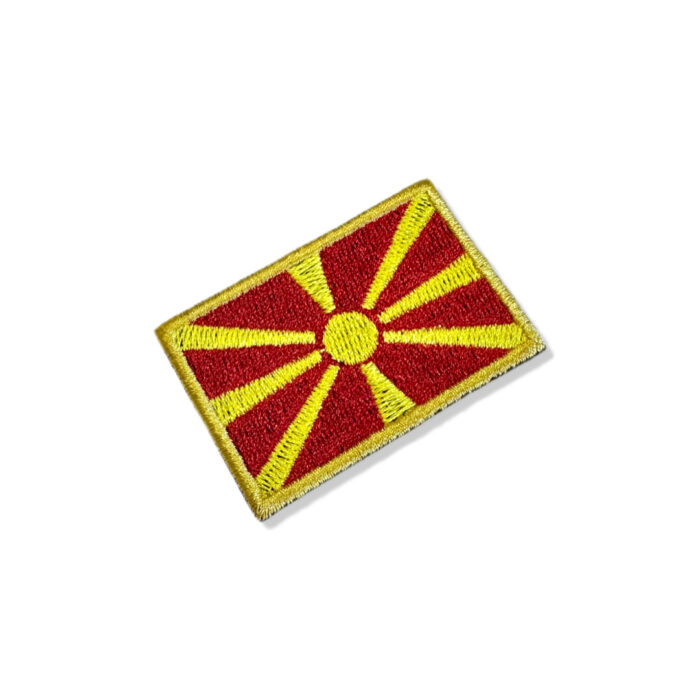 BP0417-011 Bandeira Macedônia do Norte Patch Bordado 5,7x3,8cm