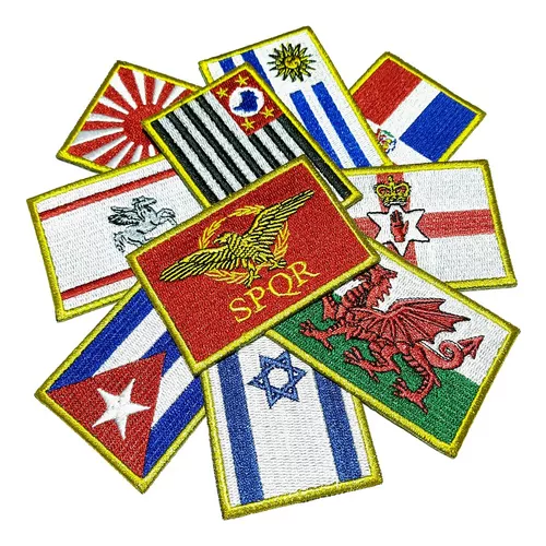B-01 Bandeira de Países e Estados Patch Bordado 7,5x5 cm.