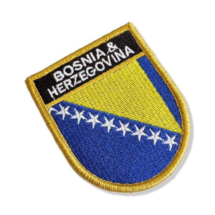 BP0438E-001 Bandeira Bósnia Herzegovina Patch Bordado 6,8x8,0 - Imagem 3