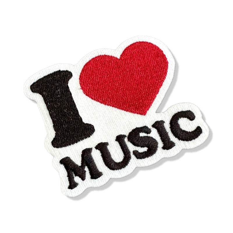 V0010-001 I Love Music Patch Bordado 7,2x5,0cm