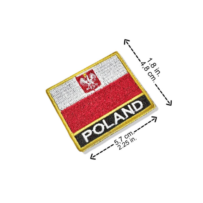 BP0211N-011 Bandeira Polônia Patch Bordado 5,7×4,8 cm - Imagem 2