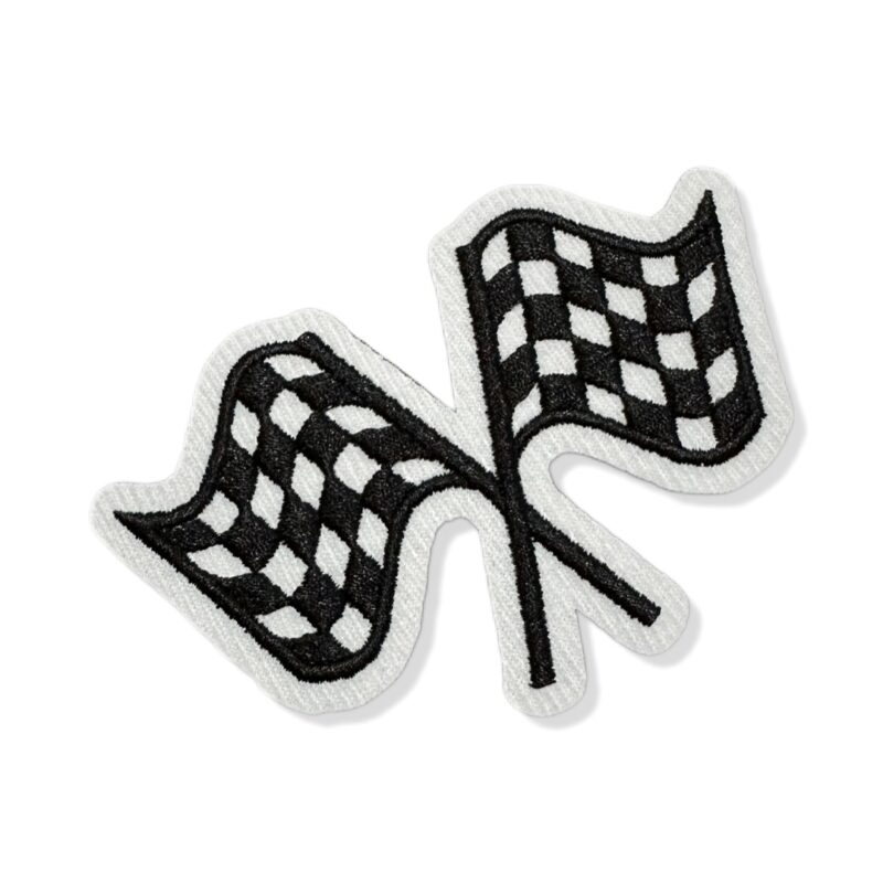 CAR045T Bandeiras de Corrida Patch Bordado Termo Adesivo 10,5x5,3 cm