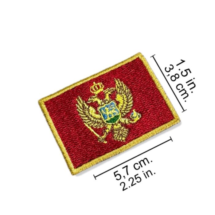 BP0243-011 Bandeira Montenegro Patch Bordado 5,7x3,8cm - Imagem 2