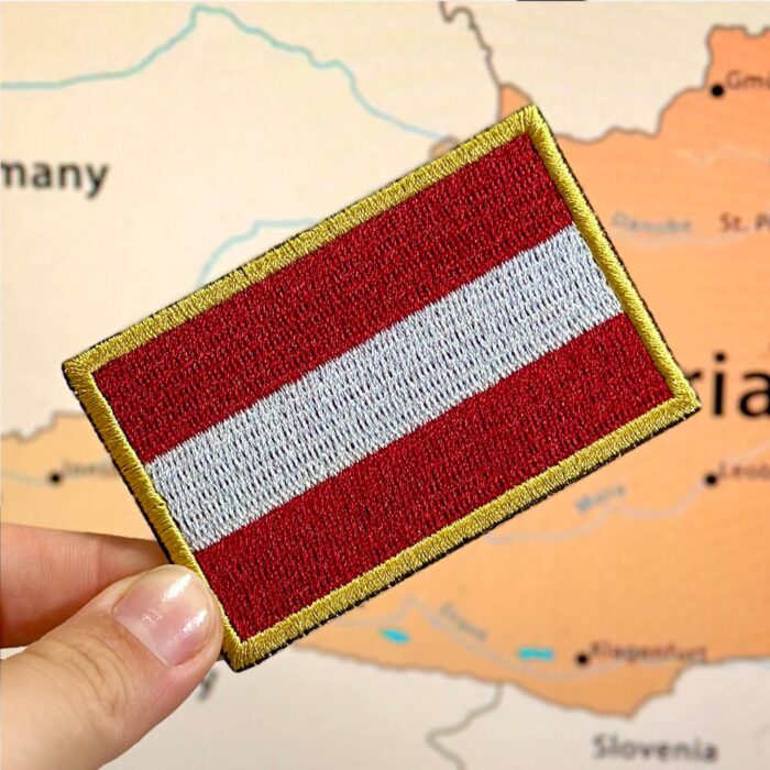 BP0003-001 Bandeira Áustria Patch Bordado 7,5x5,0cm - Imagem 3