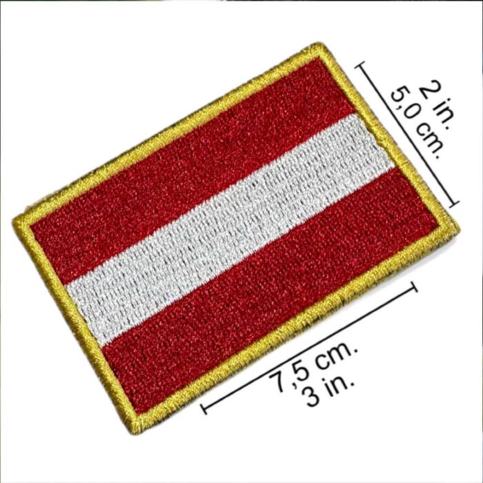 BP0003-001 Bandeira Áustria Patch Bordado 7,5x5,0cm - Imagem 2