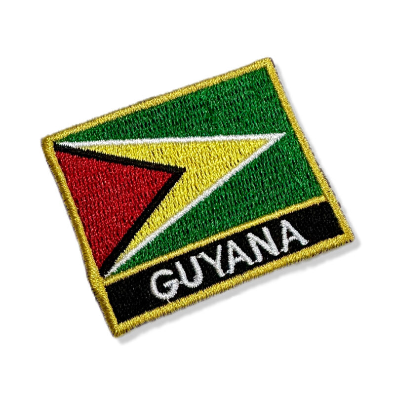 BP0224N-011 Bandeira Guiana Patch Bordado 5,7×4,8 cm
