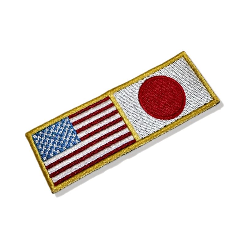 BP0055-0058-011 Bandeira USA Japão Patch Bordado 11x3,8cm