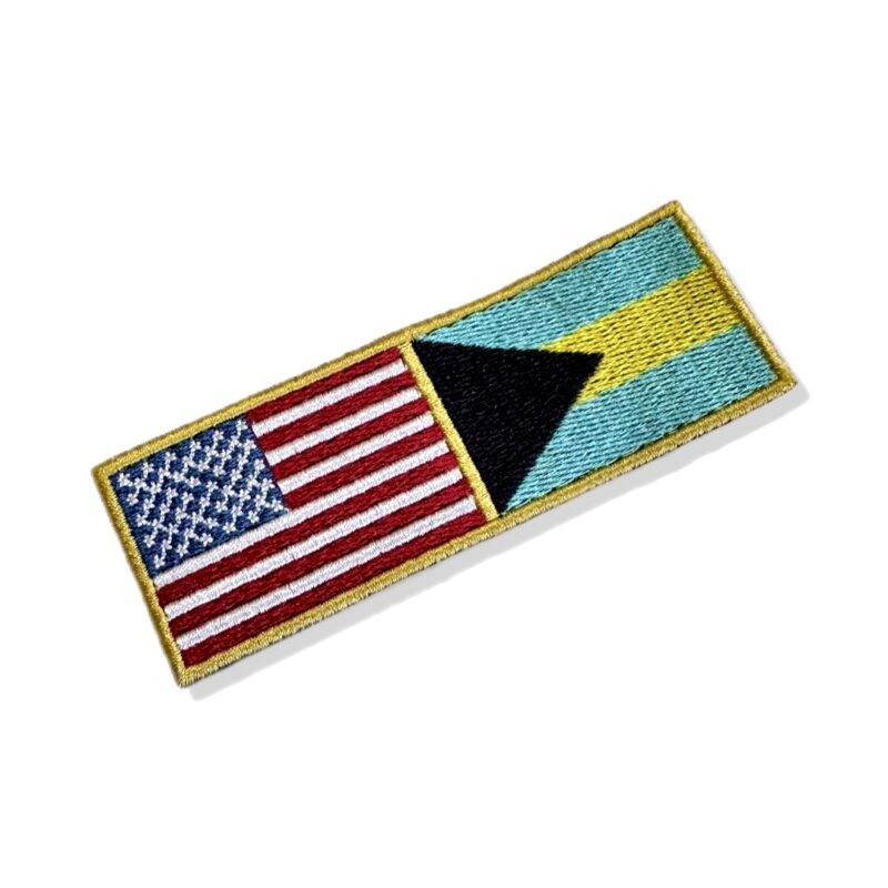 BP0055-0208-011 Bandeira USA Bahamas Patch Bordado 11x3,8cm