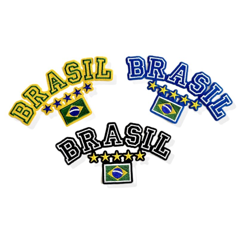 TBR089-170 Brasil Copa do Mundo Bandeira Bordado 17x9cm