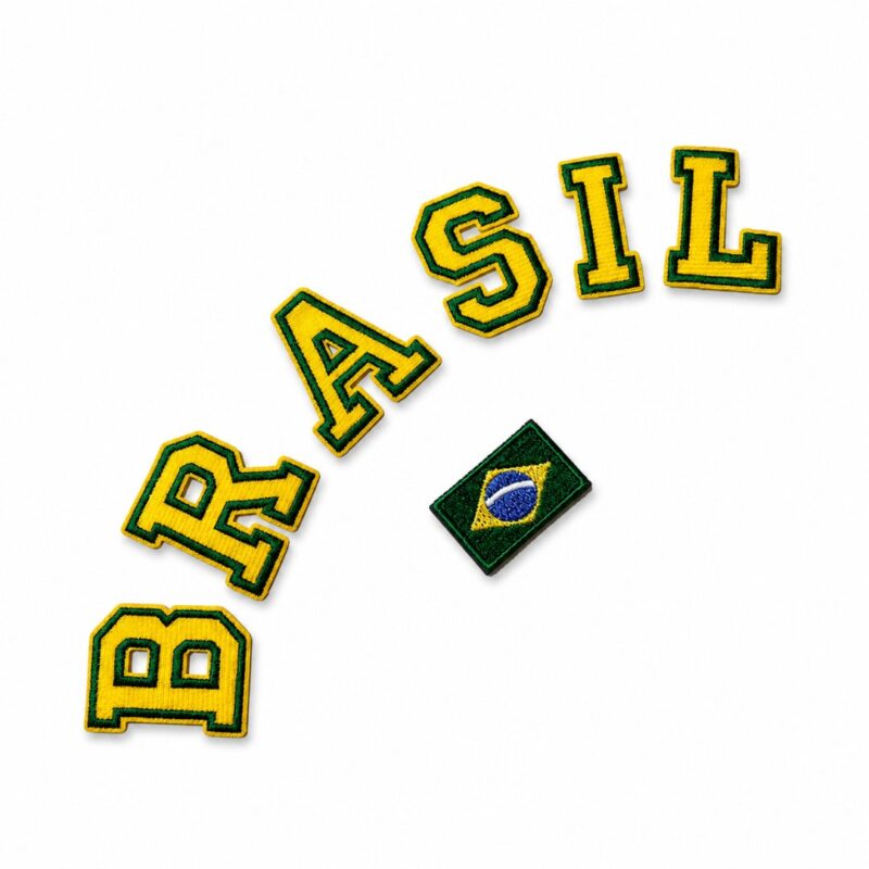 AP0001-060A Letras Brasil Copa do Mundo Bandeira Bordado 26x6cm