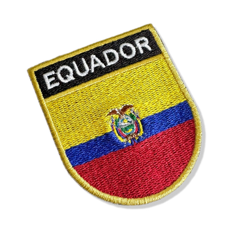BP0048E-001 Bandeira Equador Patch Bordado 6,8x8,0cm