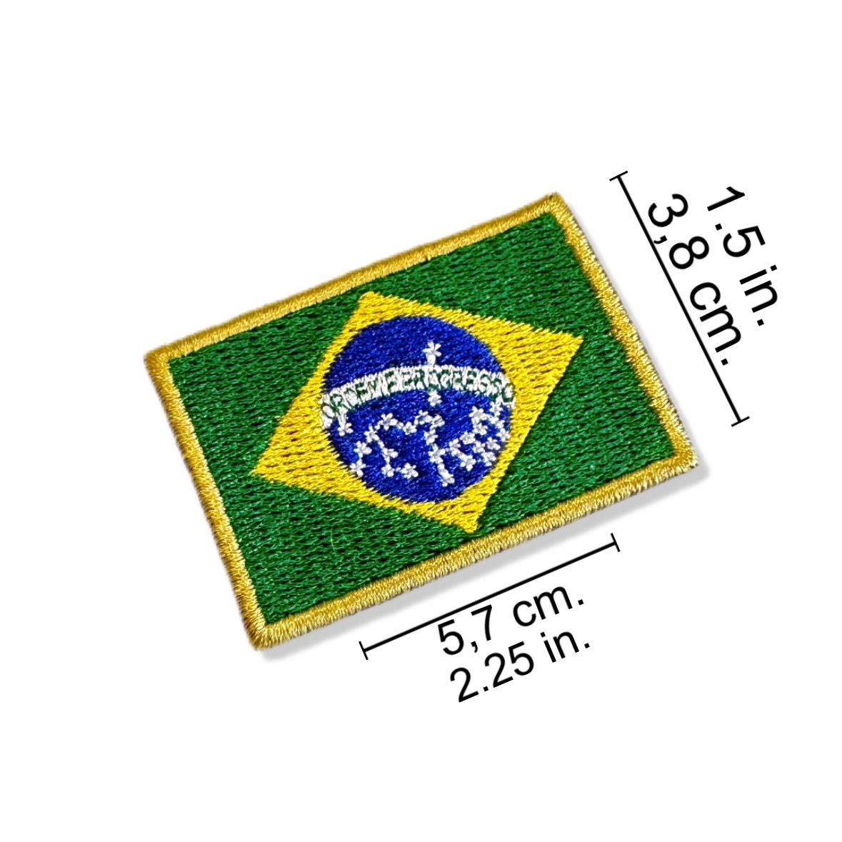 BP0403-011 Bandeira Brasil Patch Bordado 5,7x3,8cm - Imagem 2