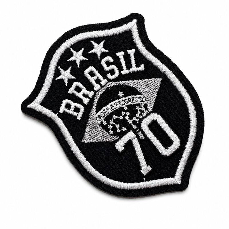 TBR091-070B Patch Brasil Campeão 1970 Futebol Retrô Bordado Termo Adesivo