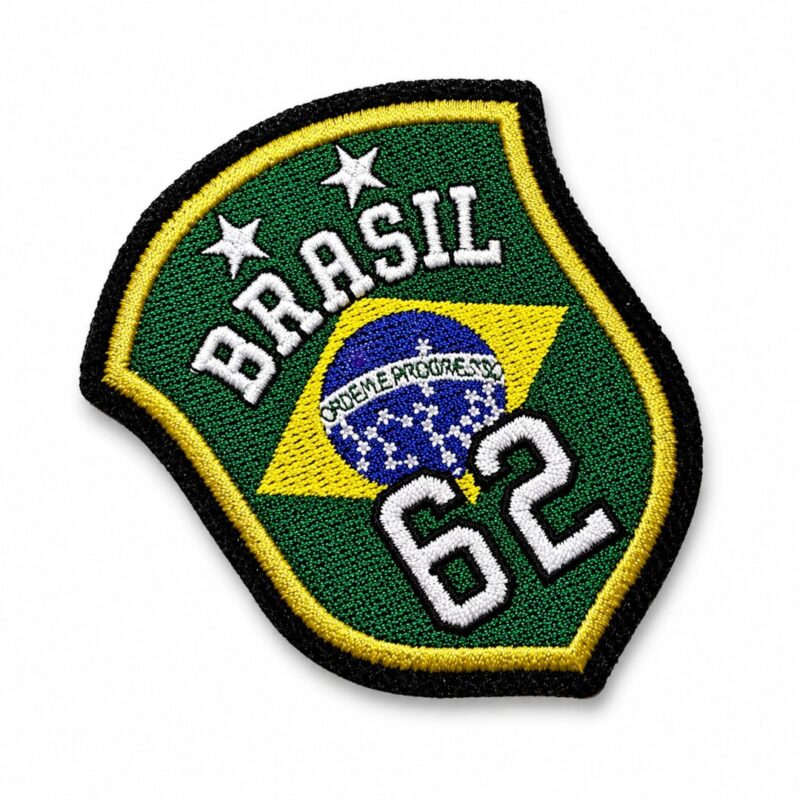 TBR092-075A Patch Bordado Brasil 1962 Seleção Brasileira Futebol Vintage Termocolante
