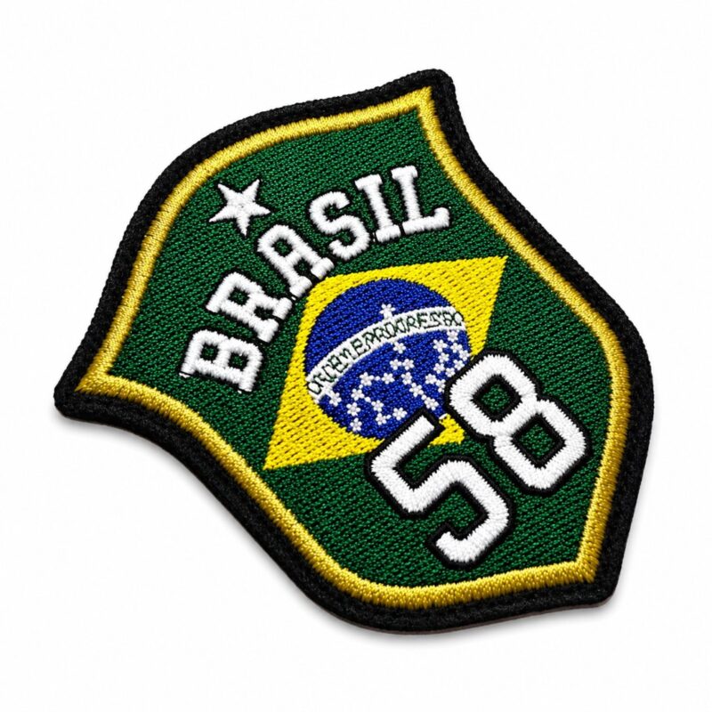 TBR093-075A Patch Brasil 58 Bordado Termocolante Seleção Brasileira Retrô