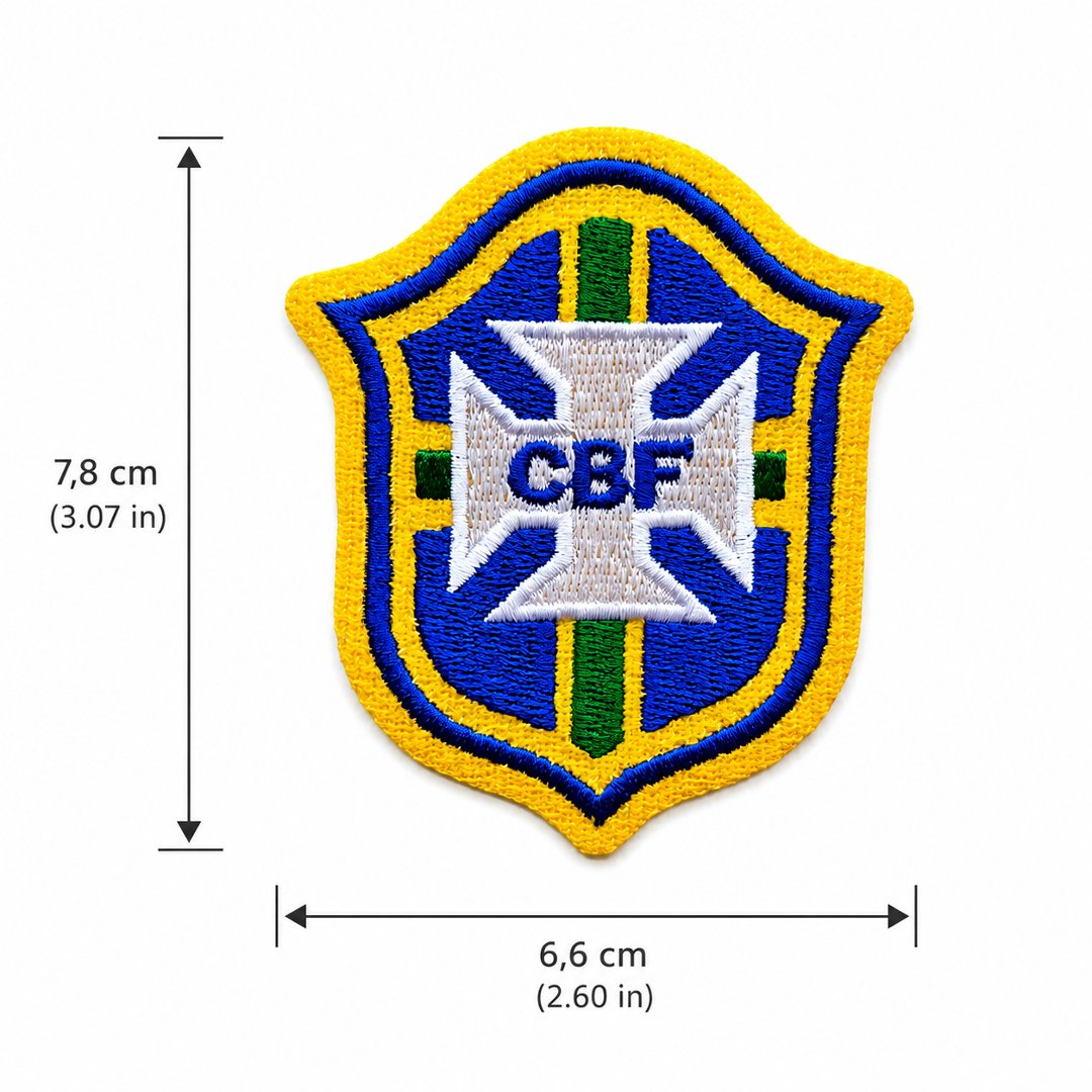 TBR063-070A Patch Bordado Brasil Escudo Futebol Copa Do Mund - Imagem 3