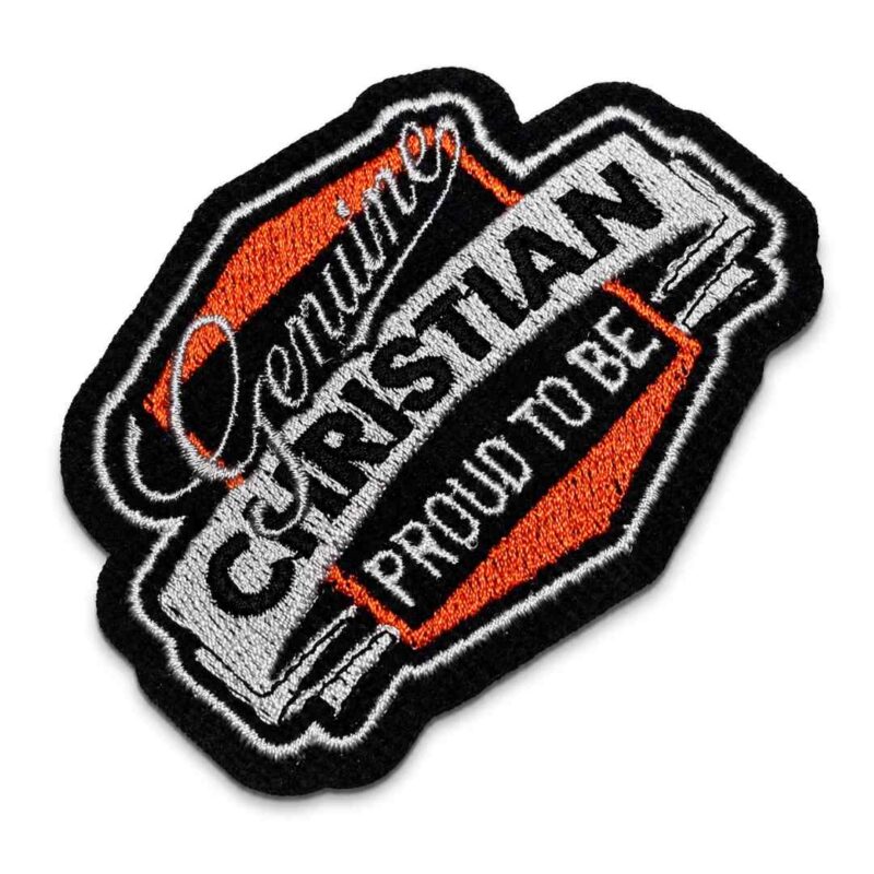 MOT293-090A Orgulho de ser Cristão Patch Bordado 8,8x6,5cm