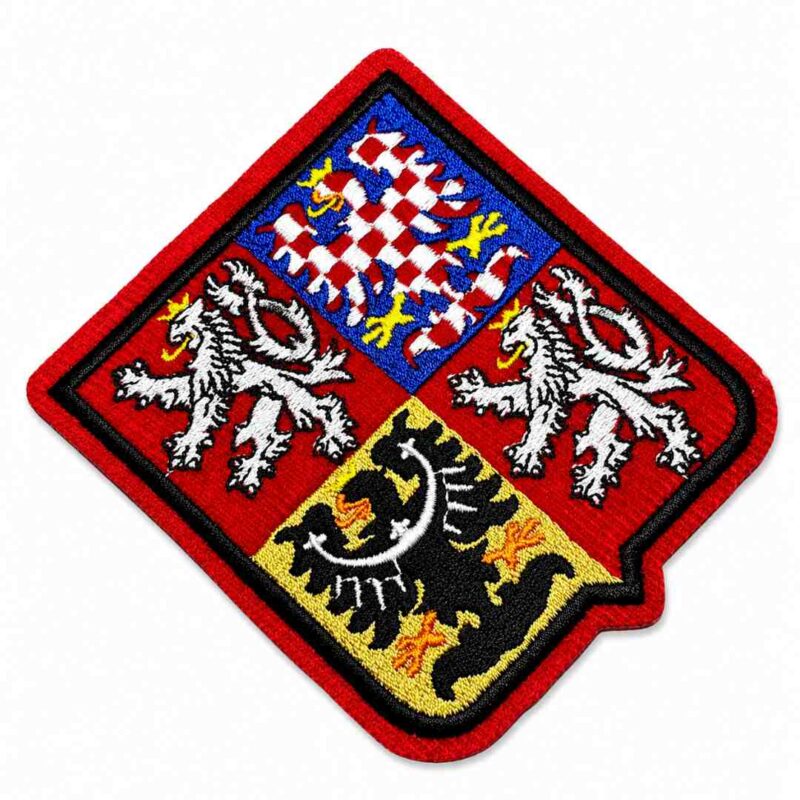 TICZ001-085A Escudo Brasão República Checa Patch Bordado 10 x8,5 cm