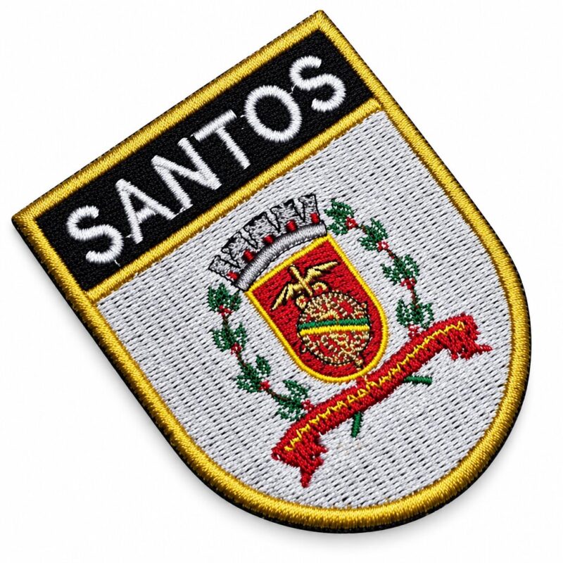 BC0017E-068A Brasão Santos SP Brasil Patch Bordado 6,8x8cm