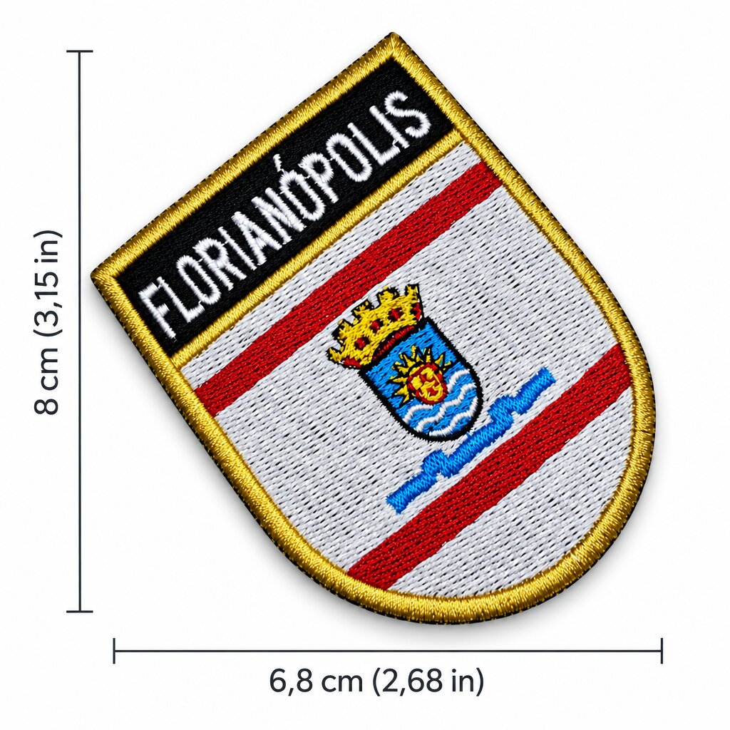 BC0018E-068A Florianópolis SC Brasil Patch Bordado 6,8x8cm - Imagem 3