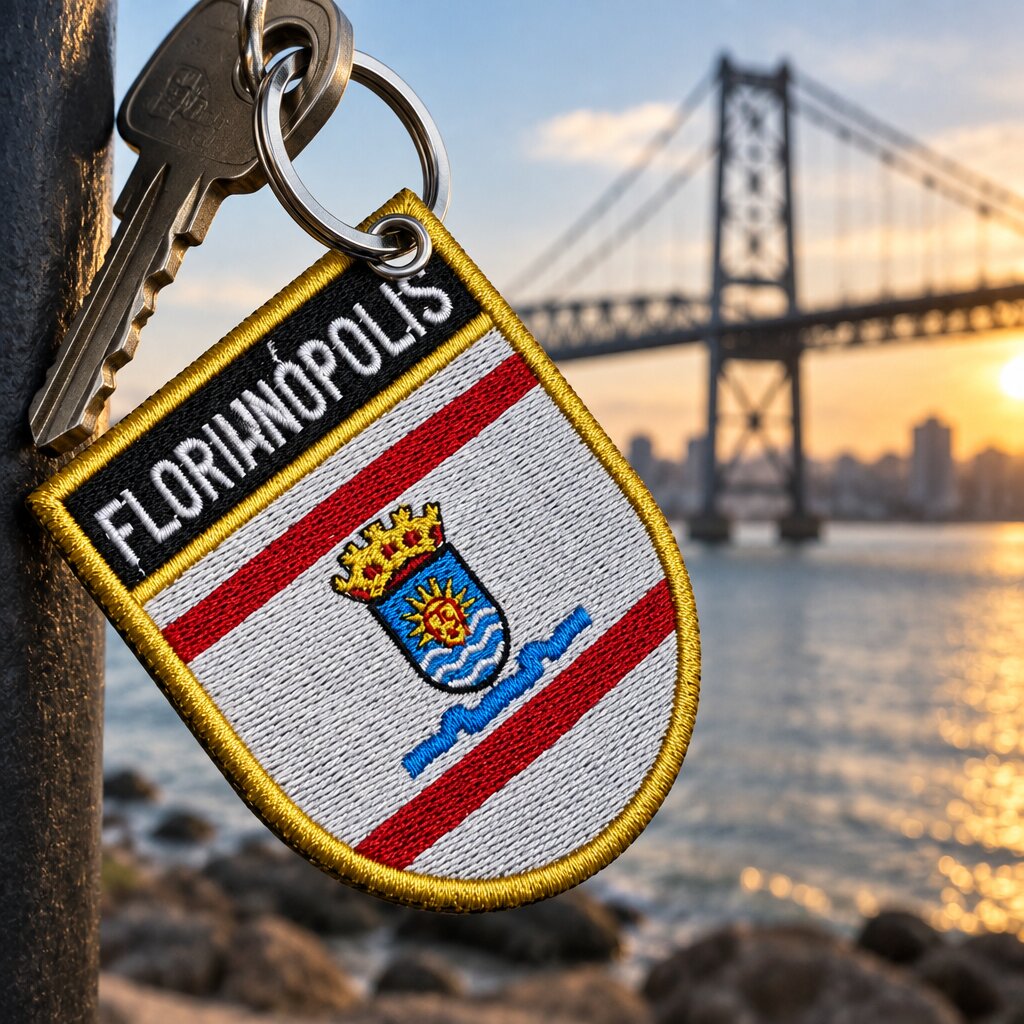 BC0018E-068A Florianópolis SC Brasil Patch Bordado 6,8x8cm - Imagem 4