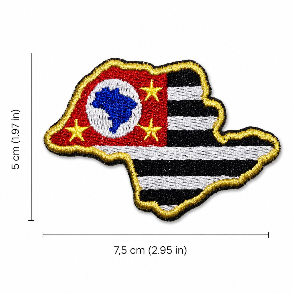 BE0045MT01 Bandeira São Paulo Brasil Patch Bordado 7,5x5cm - Imagem 5