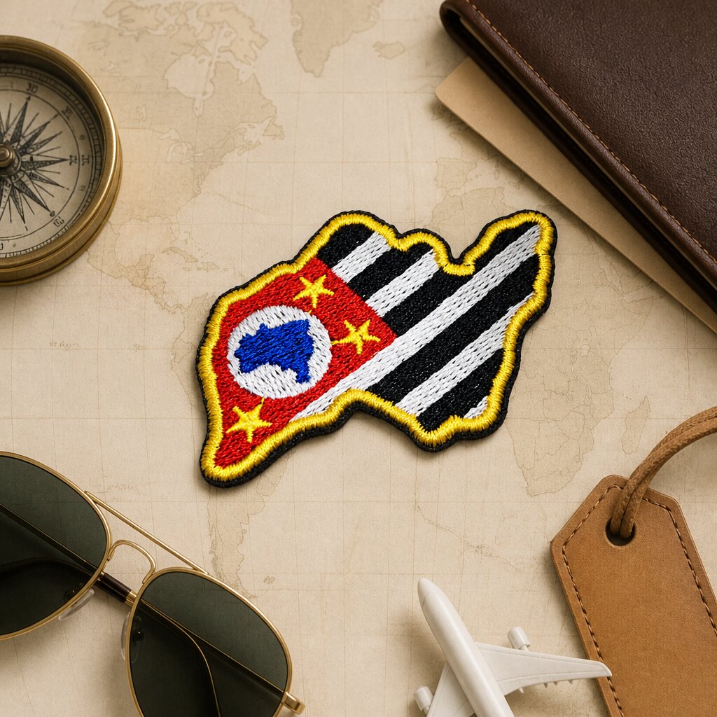 BE0045MT01 Bandeira São Paulo Brasil Patch Bordado 7,5x5cm - Imagem 4