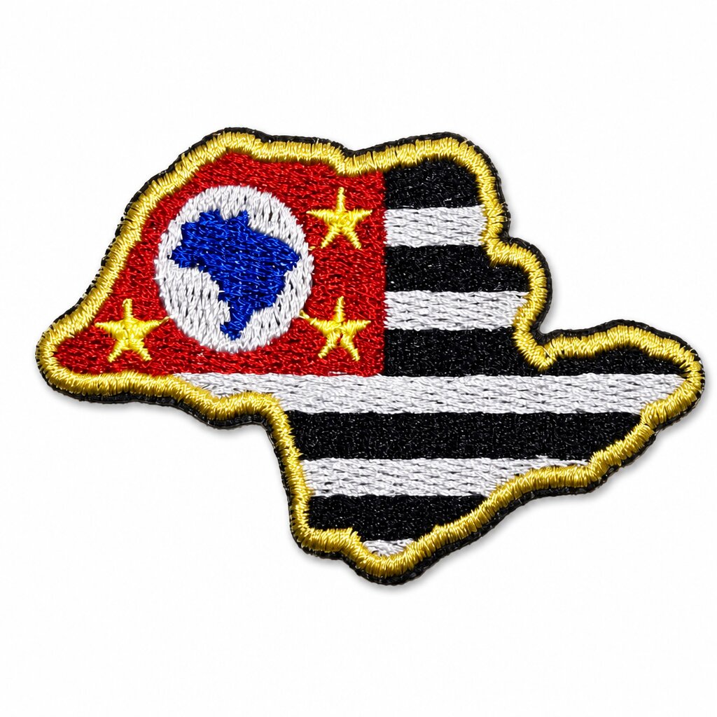BE0045MT01 Bandeira São Paulo Brasil Patch Bordado 7,5x5cm - Imagem 3