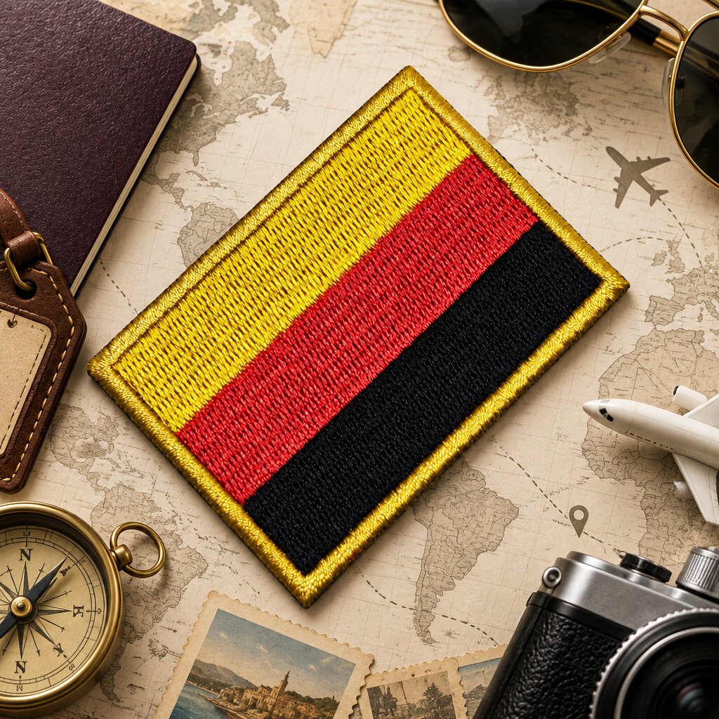 BP0081-075A Bandeira Alemanha Patch Bordado 7,5x5cm - Imagem 8