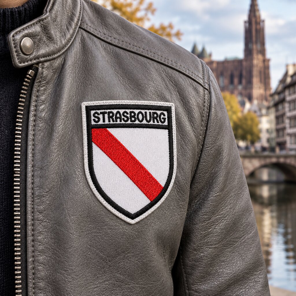 EC0003-073A Estrasburgo França Patch Bordado 7x9,2cm - Imagem 6