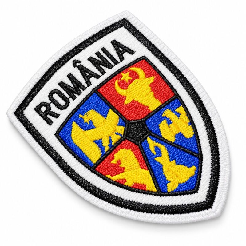 EP0005-072A Escudo Romênia Patch Bordado 7x9,3cm
