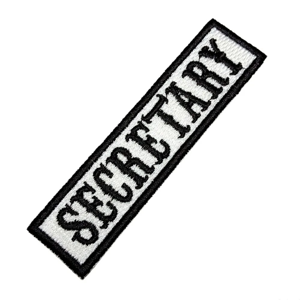 NT0514T Secretary Patch Bordado Título Para Colete 10x2,5cm