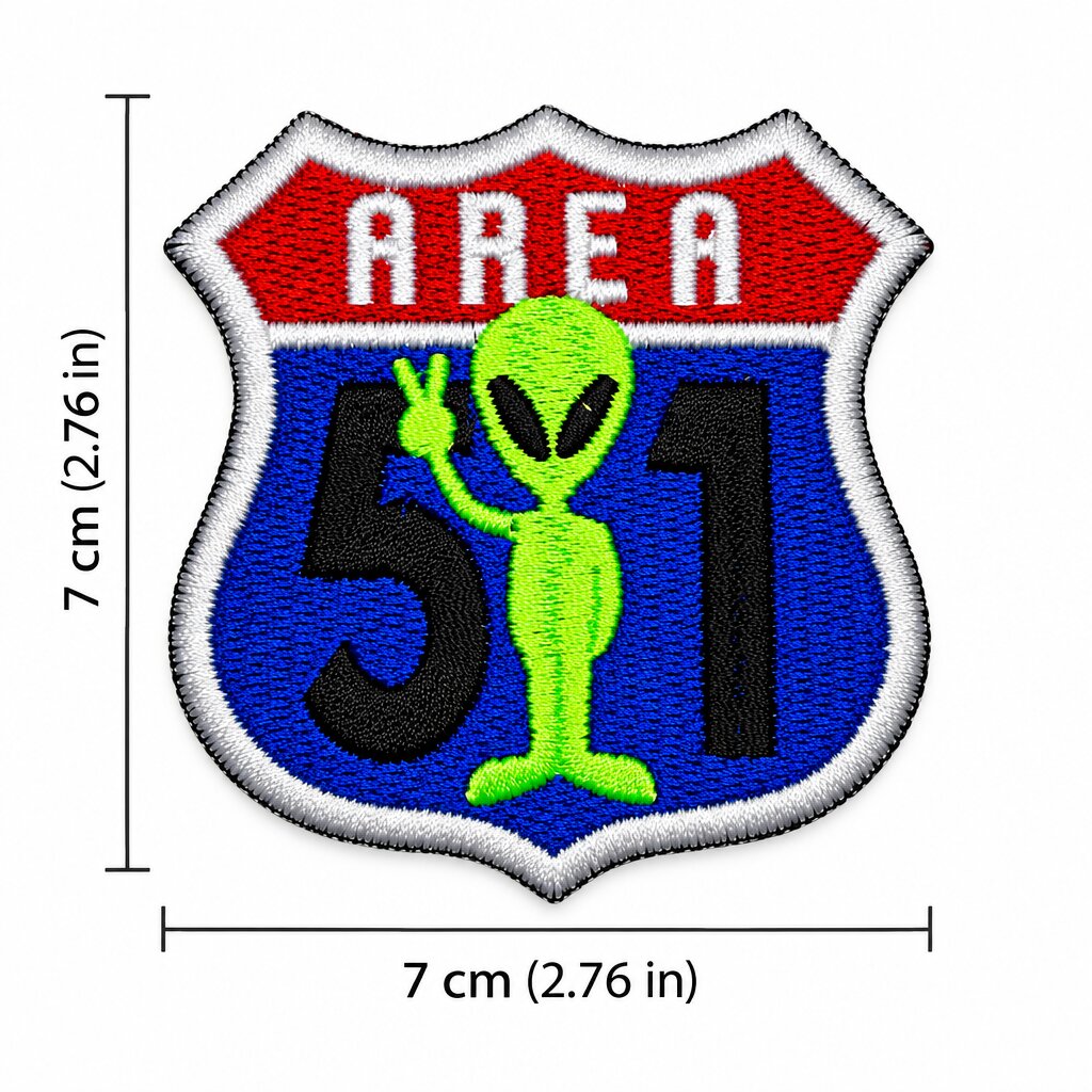 M0136-068A Alien Área 51 Patch Bordado 7x7cm - Imagem 3