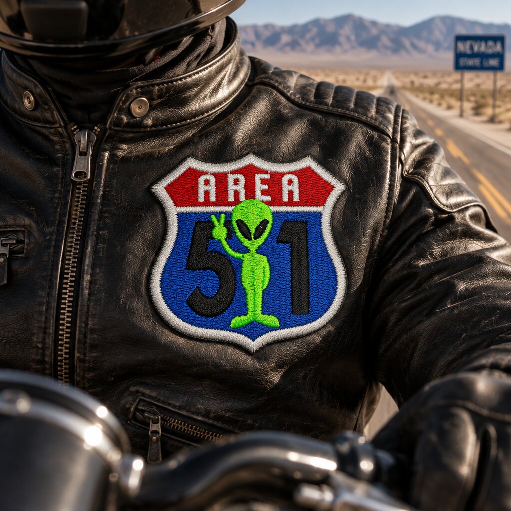 M0136-068A Alien Área 51 Patch Bordado 7x7cm - Imagem 2
