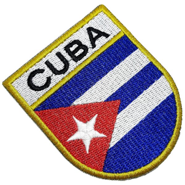 Bandeira País Cuba Patch Bordada Termo Adesivo Para Camisa