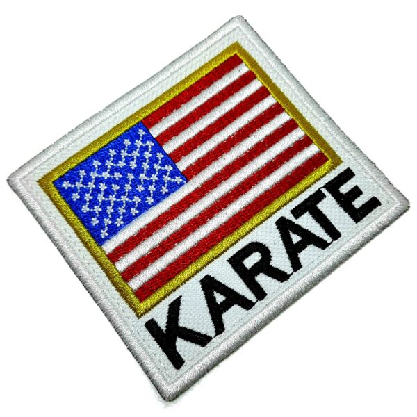 Karate Bandeira EUA Patch Bordado Termo Adesivo Para Kimono