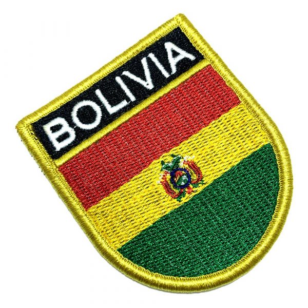 Bandeira Bolivia Patch Bordada Fecho de Contato Gancho